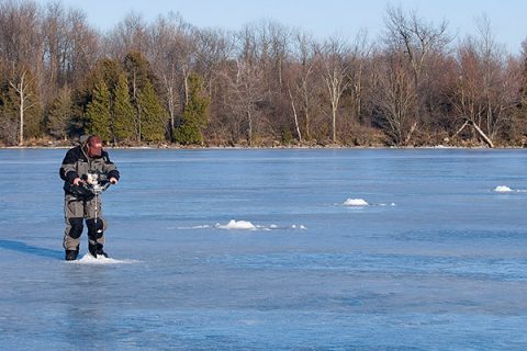 sight fishing on ice