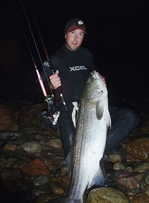Mike Veracka caught this cow striper on a needlefish plug