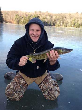Tyler Grabowski caught this Chain Pickerel while fishing Hills Creek