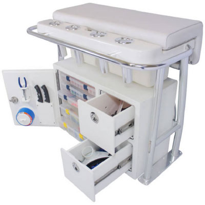 Custom Tackle Chest Installed Under Leaning Bench