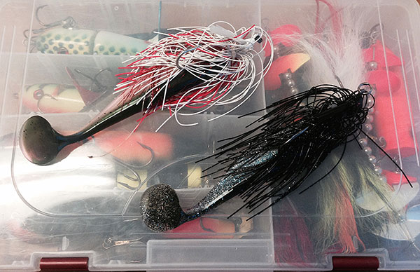 An inexpensive muskie jig is the J-Mac with a Lunker City Salt Shanker attached.