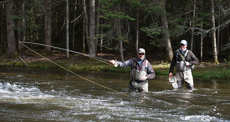 Calm Before The Falls:   A deep pool above a series of rapids gave up a number of brookies and rainbows.