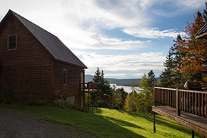 Some of the cabins at Lopstick have spectacular views of First Connecticut Lake.