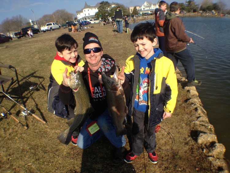 A couple of happy anglers at the 2014 Trout Contest for Kids. This year's contest is this Saturday starting at 8 a.m. in Spring Lake.