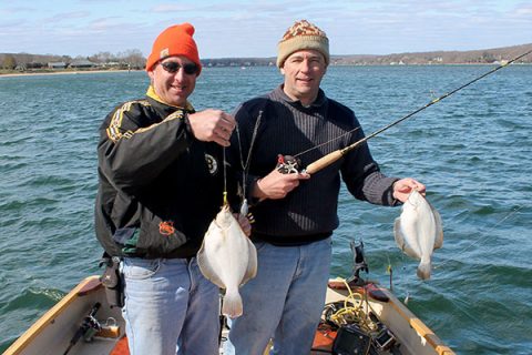 These two fine flounder hit while drifting in Niantic Bay.
