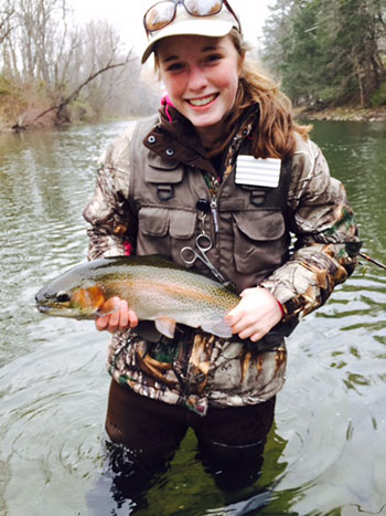 Emily Shiels caught and released a beautiful 20” Rainbow Trout.