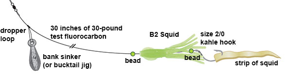 Gardiner&rsquo;s Bay Glow Squid Rig