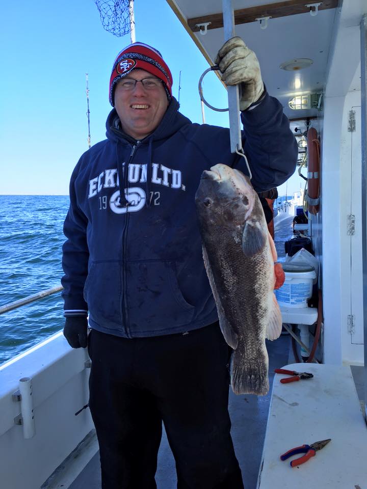 Tog fishing is picking up. This white-chin was caught aboard the Carolyn Ann II.