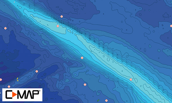 Mud Hole hi-res bathymetric custom map provided by C-MAP