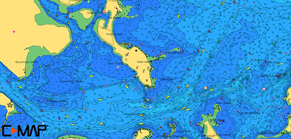 Deer Island hi-res bathymetric map