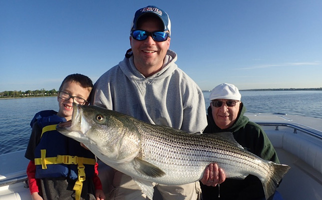 A nice bass taken by East Coast Charters in Rhode Island