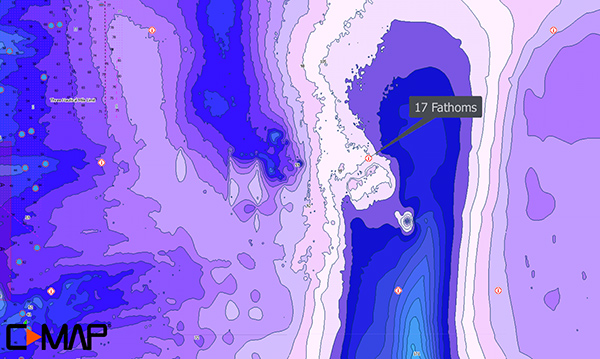 17 Fathoms hi-res bathymetric custom map