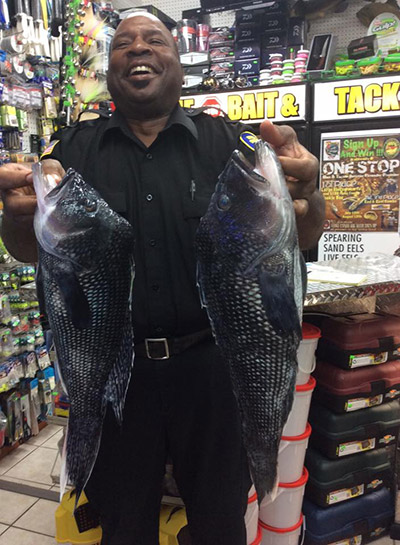 One Stop Bait & Tackle in Atlantic City had Kingfish, Flounder and some nice Tog hit the shops scales over the past few days.