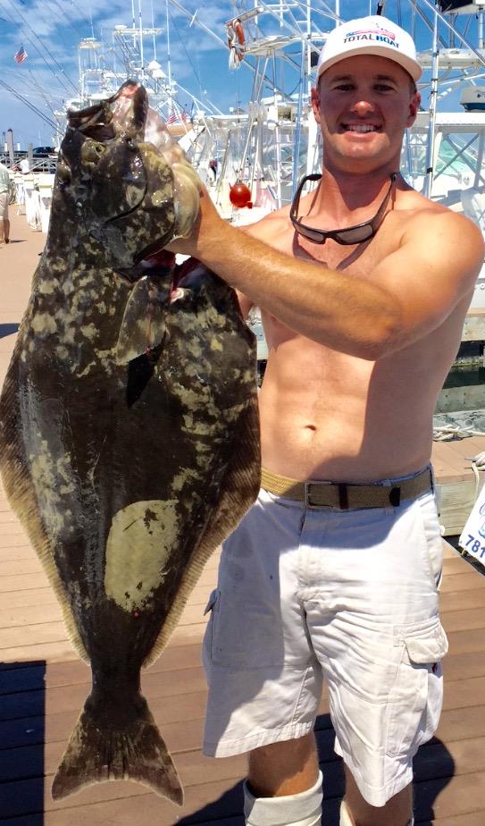 Patrick Kearney caught this halibut n August 2016 aboard Elizabeth Marie Sportfishing out of Scituate on a Butterfly Jig.