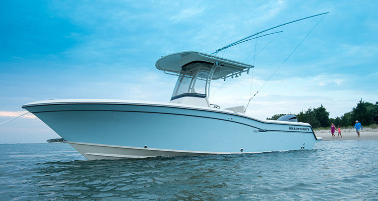 The proud bow and handsome line of Grady-White's new 23-foot center console Fisherman 236