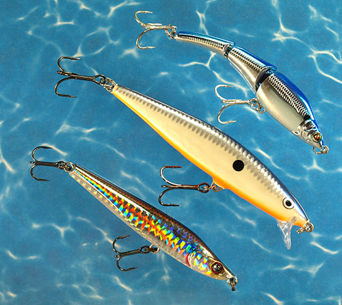 Small swimming plugs are deadly on bonito.