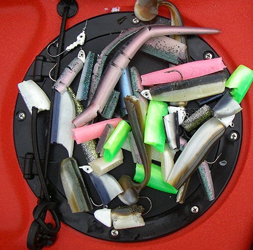 When voracious bluefish are in the area, they can’t seem to destroy soft-plastic baits fast enough
