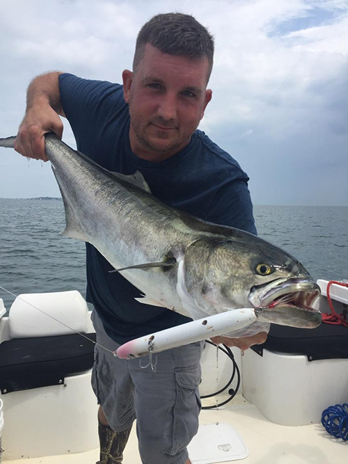Joe Holey fed RM Smith Jackhammers to big blues off Revere Beach.