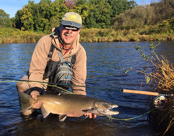 The first salmon were spotted in the Douglaston Salmon Run on Tuesday. "Fish on" has started!