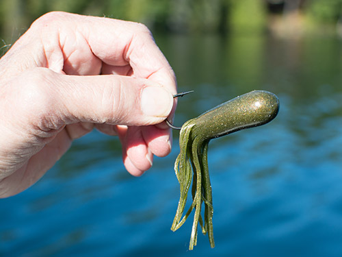 A tube jig is an excellent choice when bass are belly to bottom.
