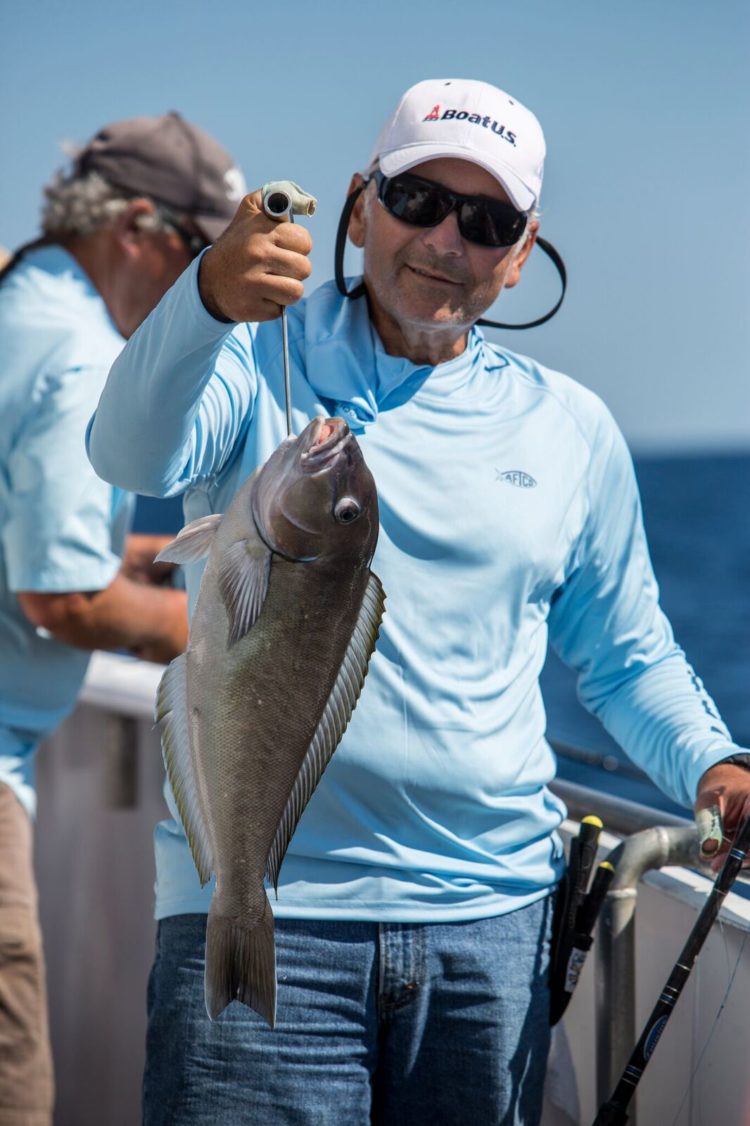 When fishing shallower water, a good number of blueline tilefish came over the rail. 