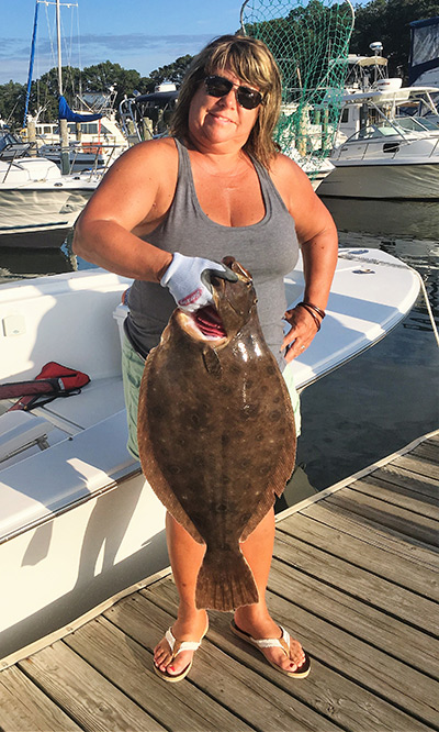 Jodi D. Ashmore caught this 11.05-pound, 31-inch long fluke in Niantic, CT.