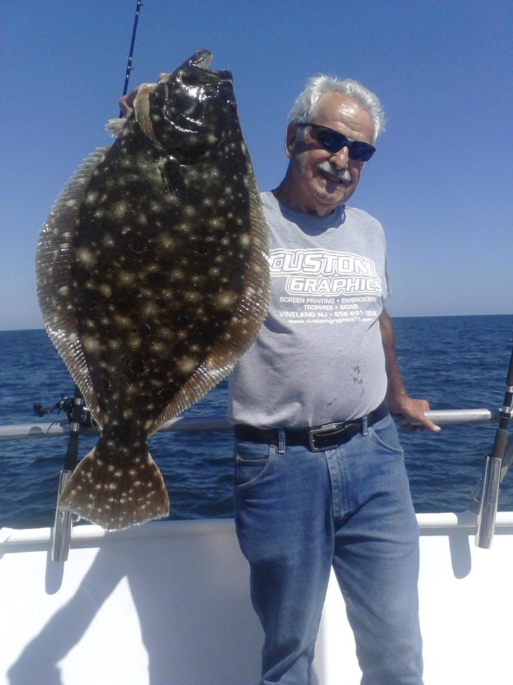 John Smith, Millville, boated this 11-pound fluke on the Skylarker on Wednesday.