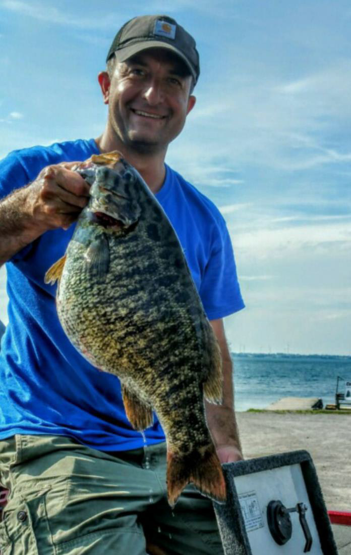 Patrick Hildebrand with an 8-pound, 4-ounce smallmouth bass
