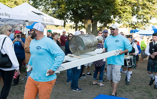 March of the Golden Tickets up to the stage area