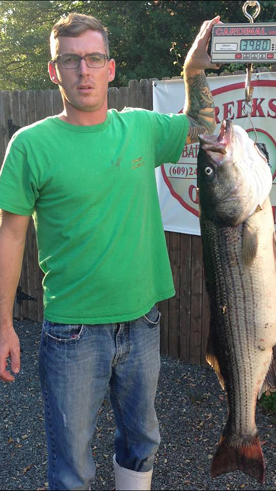 Creekside Outfitters has been weighing in some nice Striped Bass as of late