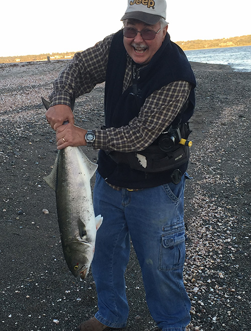 Bruce Marquardt landed this nice 40-inch blue at Sandy Point on Prudence Island