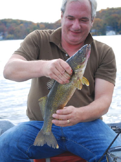 Walleye are active throughout the day in the fall. This one struck in mid-afternoon.