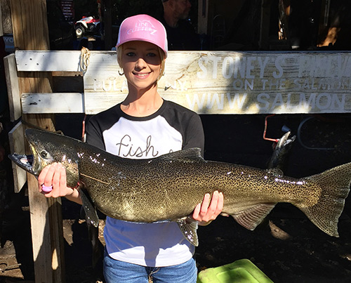 On The Water fan Mandy boated this big 20-pound king salmon in Pulaski this week.