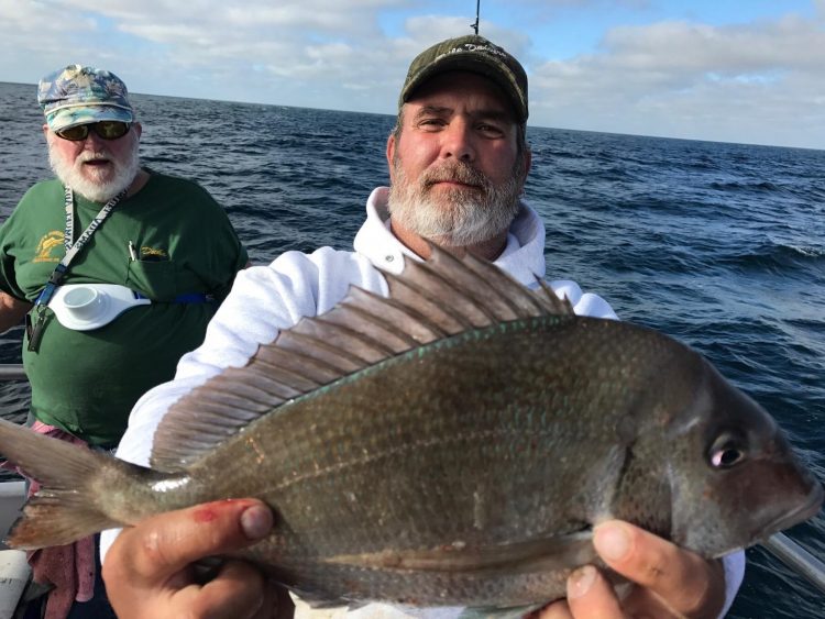 A big porgy landed aboard the Skylarker out of Belmar.