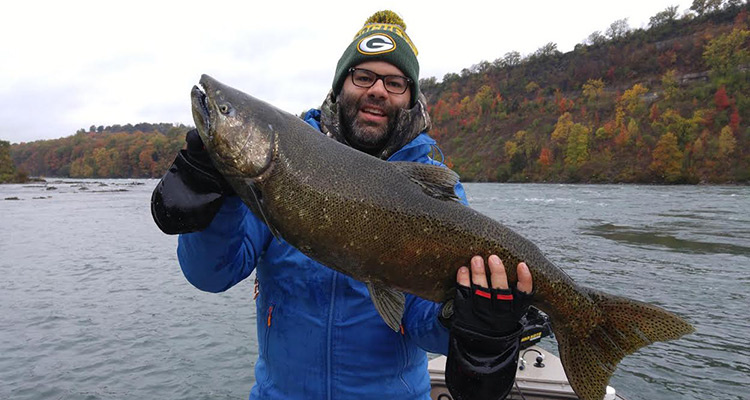 Jan Hrdicka of Germany shows off a Devil's Hole king while fishing over the weekend.