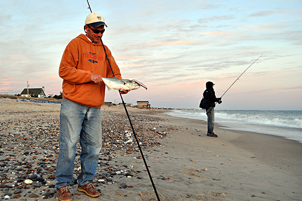 Anglers were catch bass and blues along the Rhode Island coast into early December.
