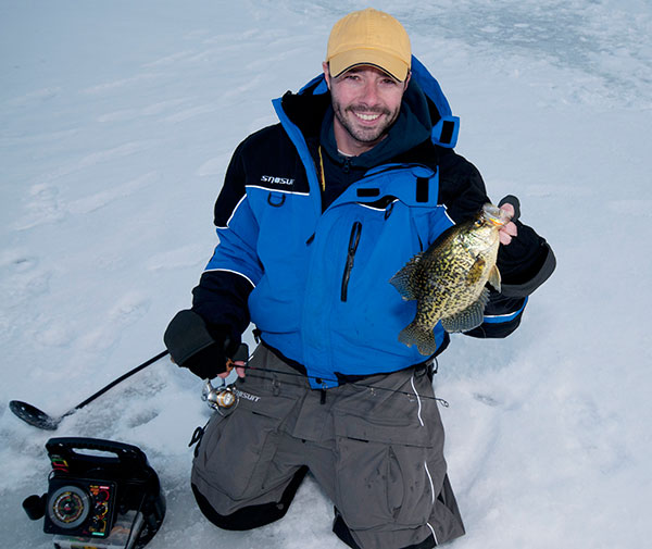 Northland’s 1.5-inch Puppet Minnow got the job done on this shallow-water crappie.
