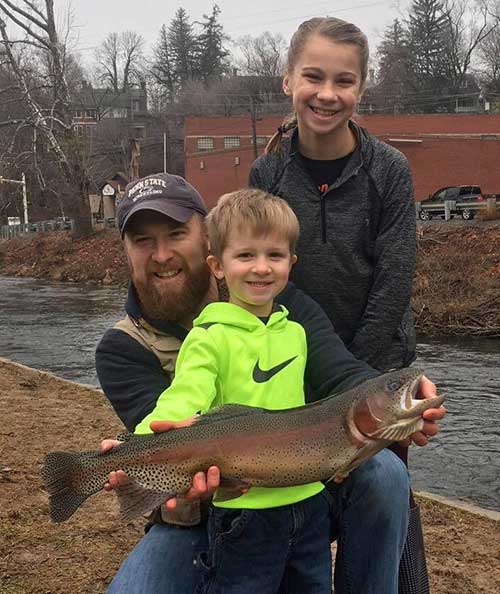 Ben Page took his family trout fishing &ldquo;in-town&rdquo; over the weekend