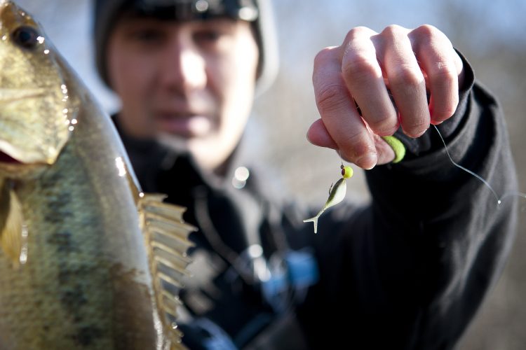 Rich Janitschek with a December, cold weather, largemouth.