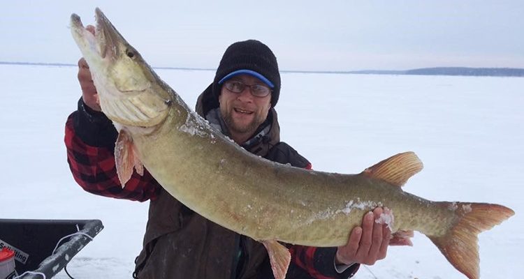 Ryan Carpentier with the 14-pound, 38-inch muskie