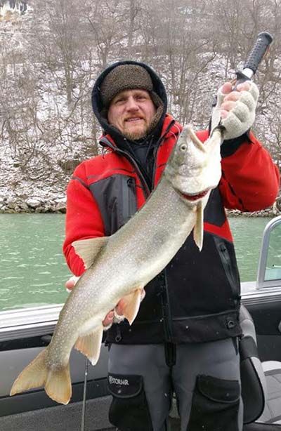 Jim Steel with a lower river laker