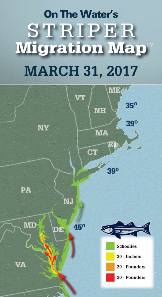 Striper Migration Map 3 31 2017