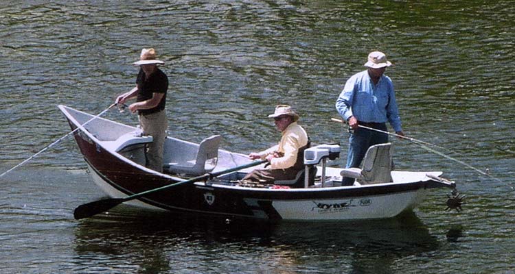 A drift boat is the perfect platform for trout fishing on the West Branch of the Delaware River.