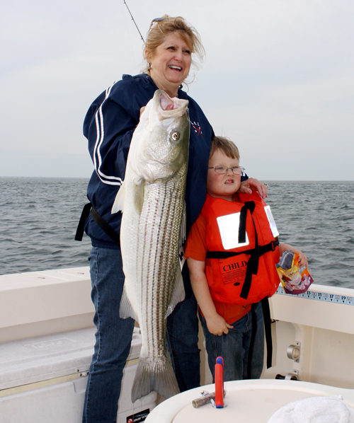 While most of the early-season bass are schoolies, the occasional keeper is mixed in. 
