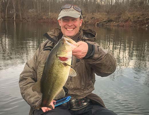 Tom Jones of Northfield with a trophy Vermont smallmouth bass he landed during Vermont&rsquo;s spring catch-and-release bass fishing season.