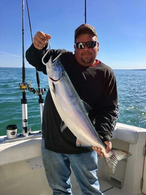 Chuck Bialecki of Colden, NY caught this early king while fishing off Wilson with Capt. Carl Martin and Dublin Up Charters.