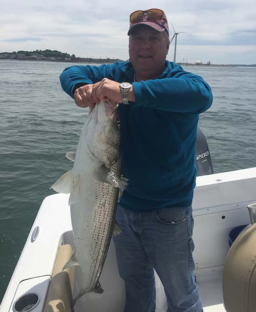 Larry Koldenberg caught this fat 42-incher on mackerel.
