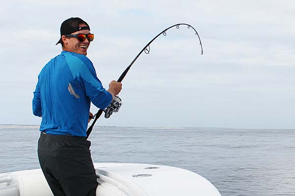 Matt Knittle battling a 150-pound-class bluefin tuna off Cape Cod.