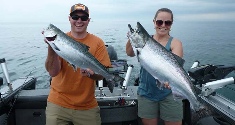 The Kimballs enjoy their honeymoon fishing together