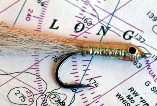 Capt. Jim Levinson&rsquo;s favorite bay anchovy imitation is a Glenn Michelson Epoxy Minnow. 